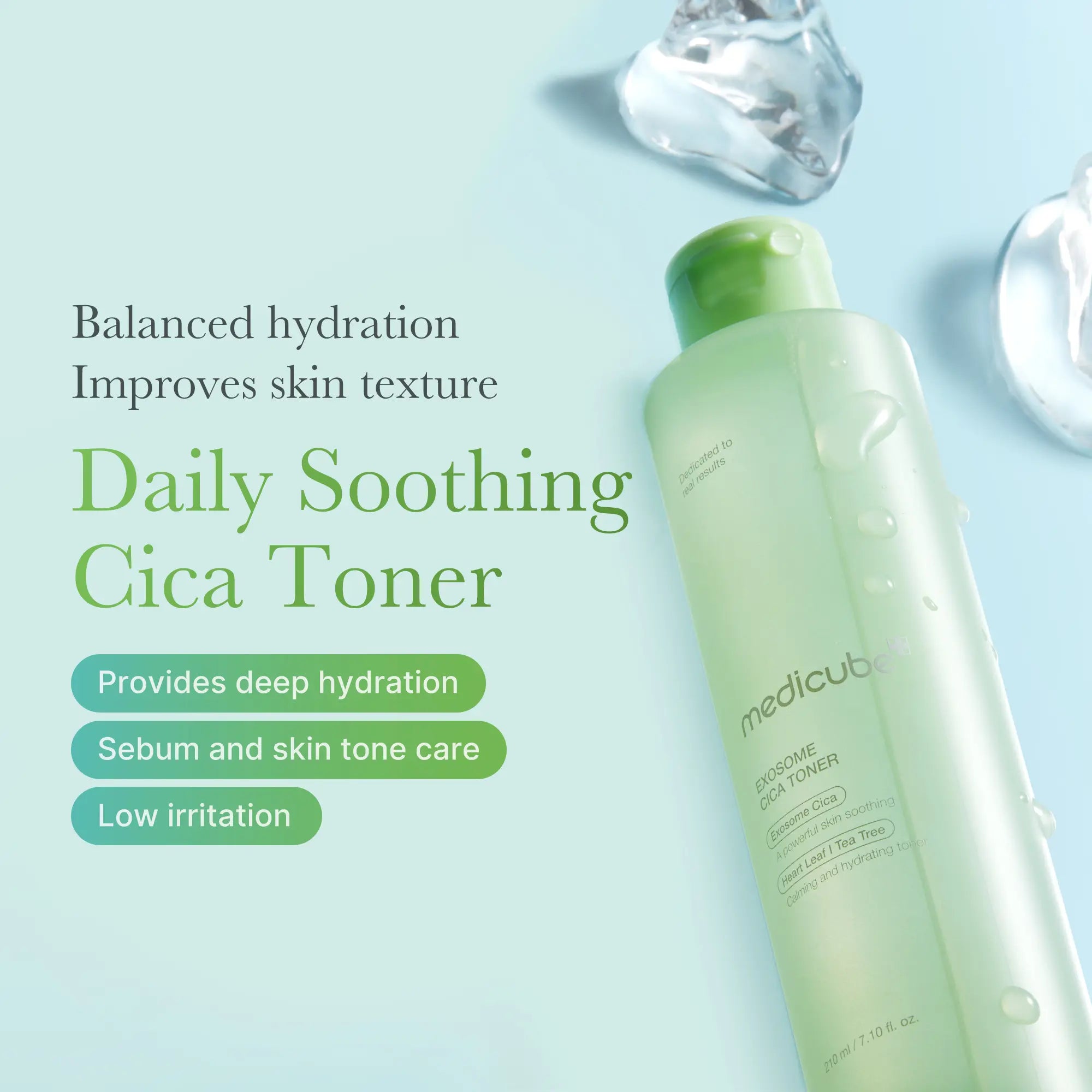 [Official Shop] Exosome Cica Toner | Daily Soothing Toner with Exosome Cica, Heartleaf, Tea Tree | Korean Skin Care for Stressed Skin