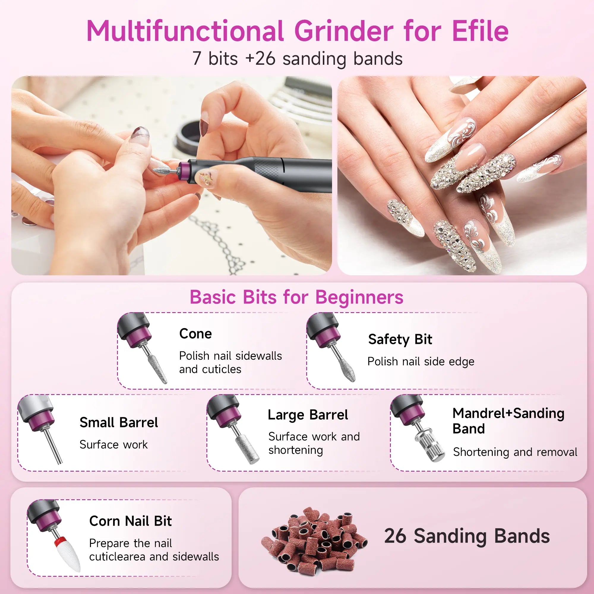 HALMAI Ultra Power Nail Drill: Professional Cordless Electric File for Acrylic & Gel Nails, Ultra Powerful Motor Engineered by HALMAI, Vibration Free for Superior Natural Nail Care, 10 Second Gel Removal