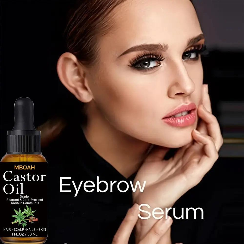 Organic Castor Oil, Cold-Pressed and Hexane-Free Hair Growth Oil Enriched with Camellia Seed Oil and Jojoba Oil for Hair, Lashes and Eyebrows, Skin Moisturizing and Hair Care Starter Kit #GLOBAL PICKS