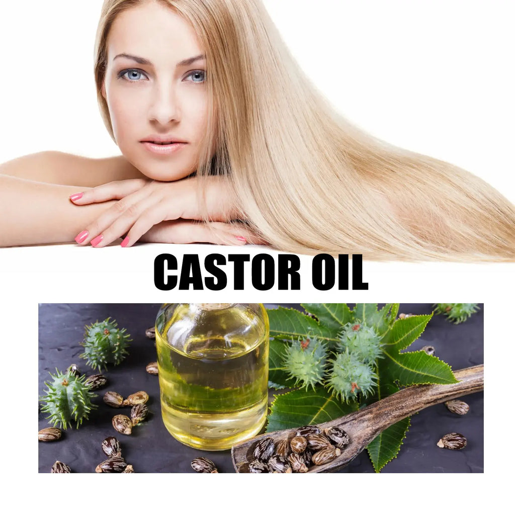 Organic Castor Oil, Cold-Pressed and Hexane-Free Hair Growth Oil Enriched with Camellia Seed Oil and Jojoba Oil for Hair, Lashes and Eyebrows, Skin Moisturizing and Hair Care Starter Kit #GLOBAL PICKS